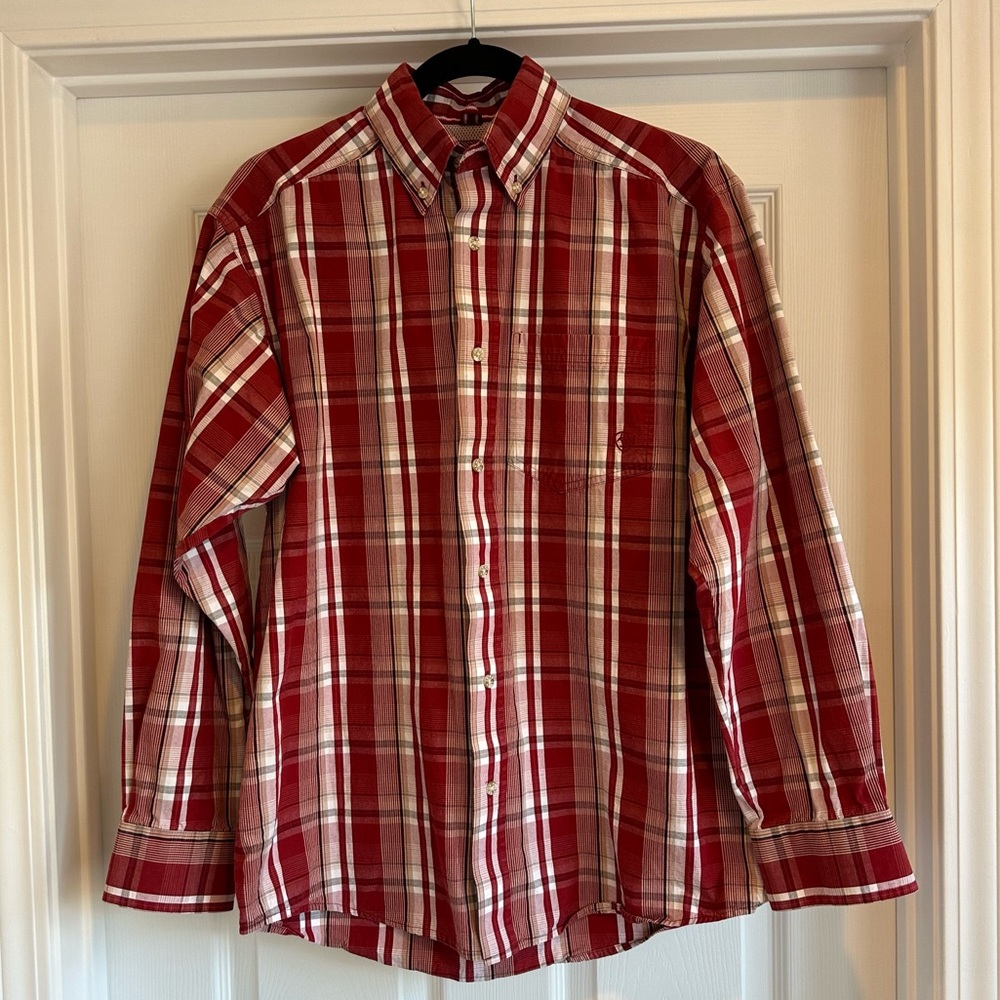Ariat Button Down Long Sleeve Plaid Shirt Size Small